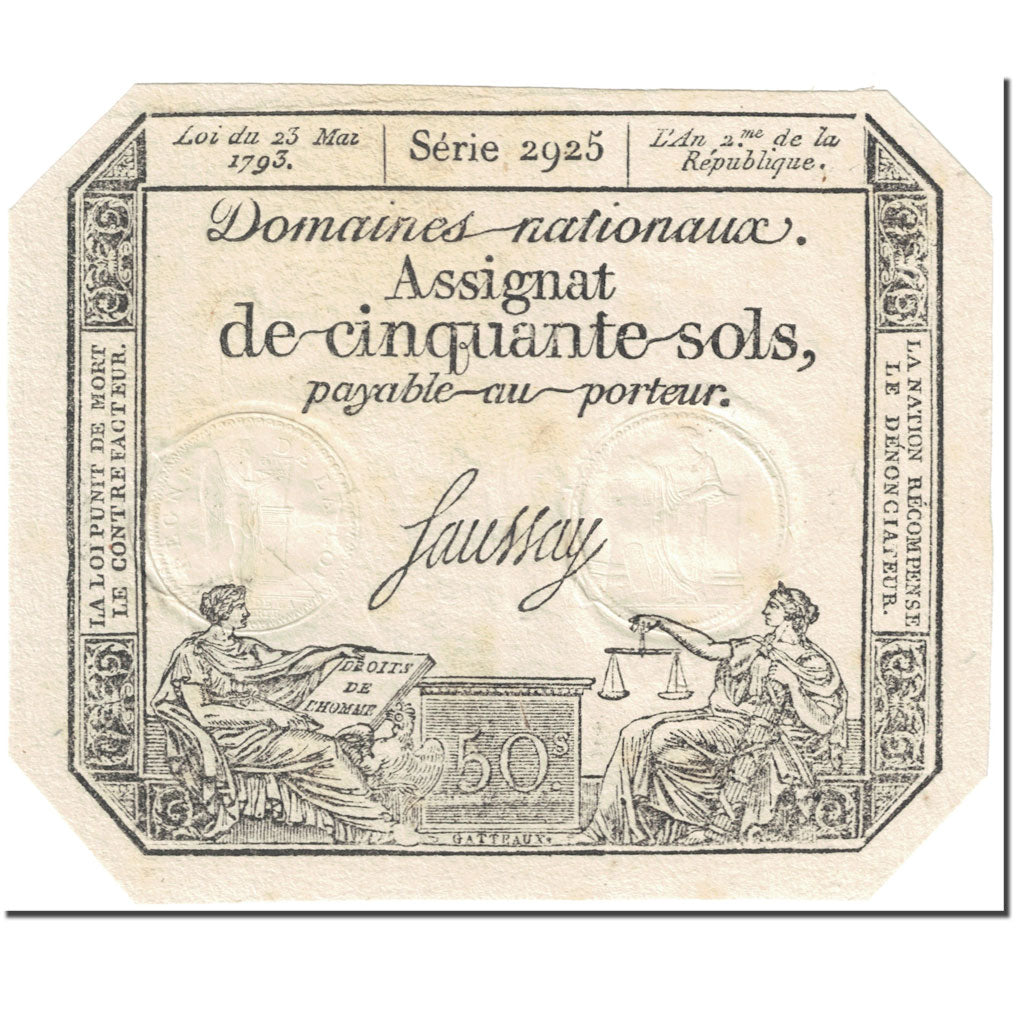 France, 50 Sols, 1793, Saussay, L'an 2ème de la République - (23 mai 1793)
