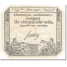 Frankrijk, 50 Sols, 1793, Saussay, L'an 2ème de la République - (23 mai 1793)