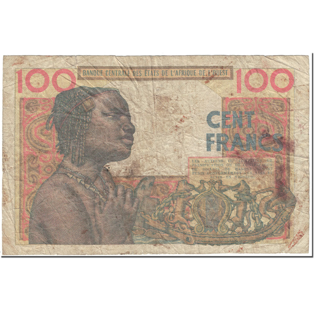 Banknote, West African States, 100 Francs, 1961, 1961-03-20, KM:101Ab, VG(8-10)