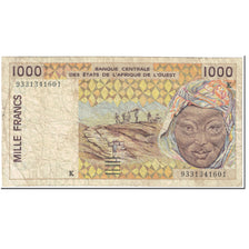 Banknote, West African States, 1000 Francs, 1993, Undated (1993), KM:711Kc