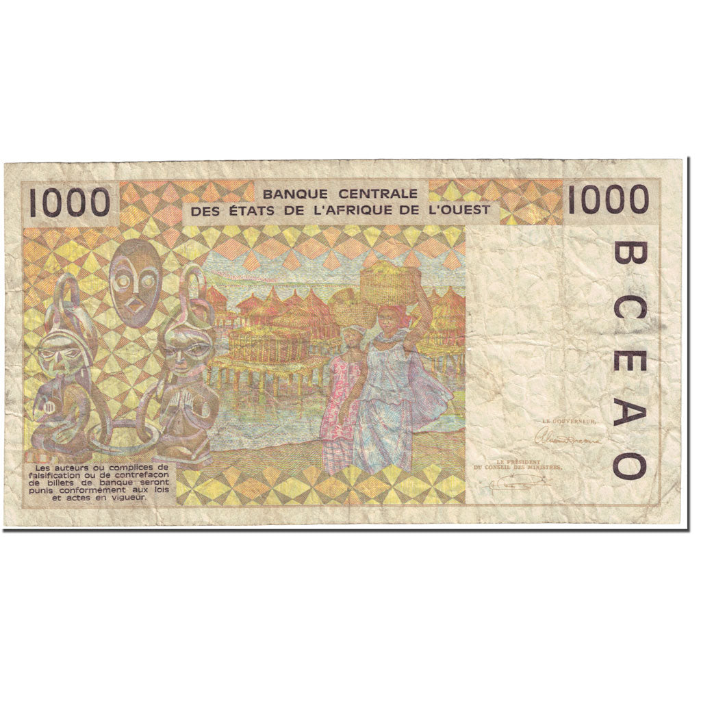 Banknote, West African States, 1000 Francs, 1993, Undated (1993), KM:711Kc