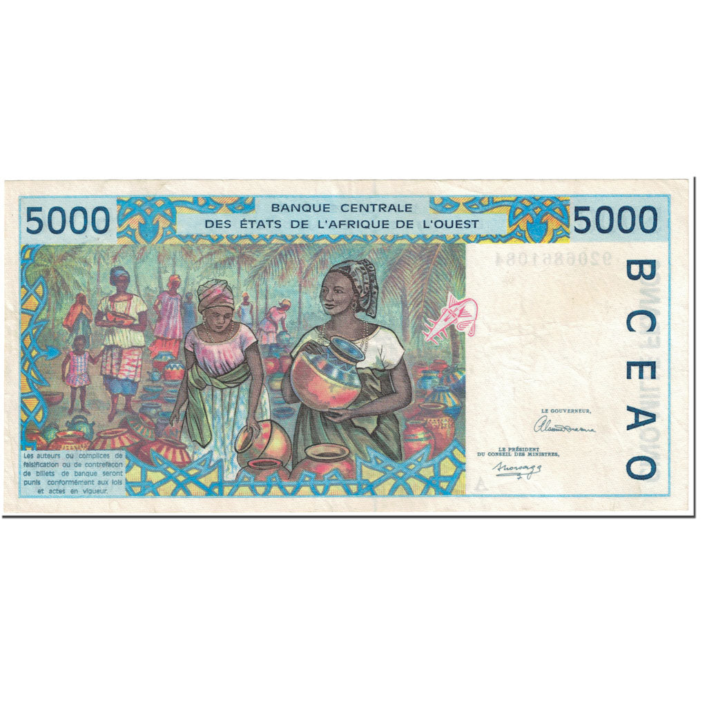 Banknote, West African States, 5000 Francs, 1992, Undated (1992), KM:113Aa