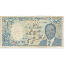 Nota, Camarões, 1000 Francs, 1987, 1987-01-01, KM:26a, VG(8-10)