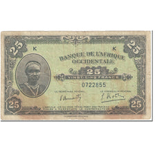 Billet, French West Africa, 25 Francs, 1942, 1942-12-14, KM:30a, B