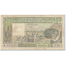 Banknote, West African States, 500 Francs, 1986, Undated (1986), KM:106Aj