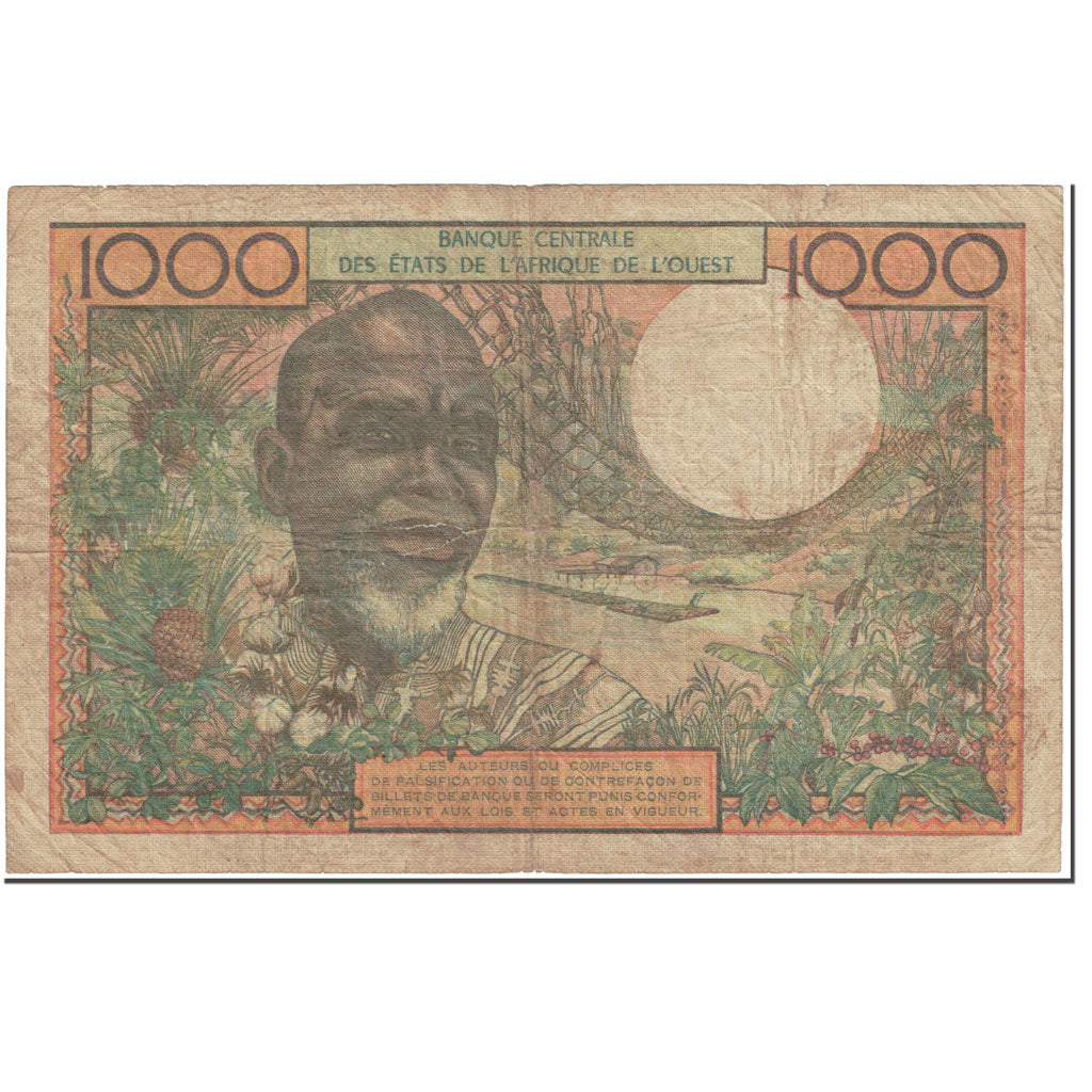 Banknote, West African States, 1000 Francs, 1965, Undated (1965), KM:803Ti