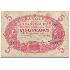 Gwadelupa, 5 Francs, 1945, A. Boudin, Undated (1945), BANKNOTE, VF(20-25), KM:7e