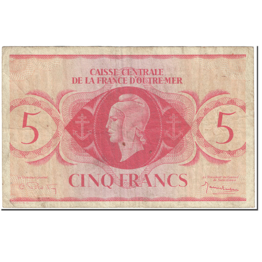 Banknote, French Equatorial Africa, 5 Francs, 1944, Undated (1944), KM:15C