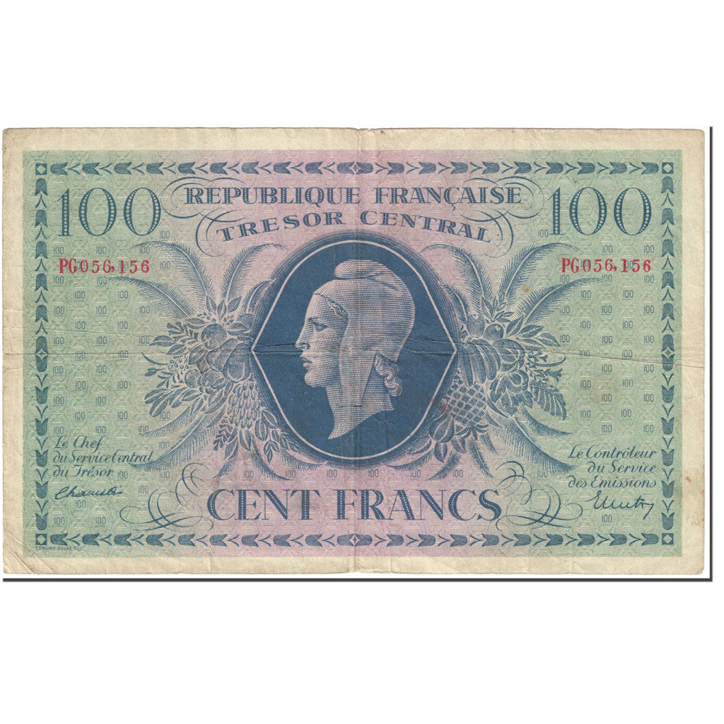 Francia, 100 Francs, Marianne, 1943, 1943-10-02, BC, Fayette:VF 6.1, KM:105a