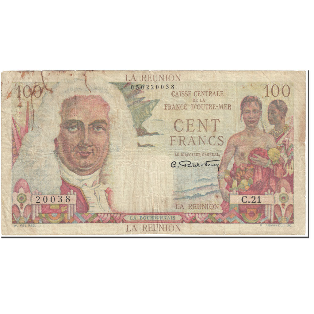 Banknote, Réunion, 100 Francs, 1947, Undated (1947), KM:49a, AG(1-3)