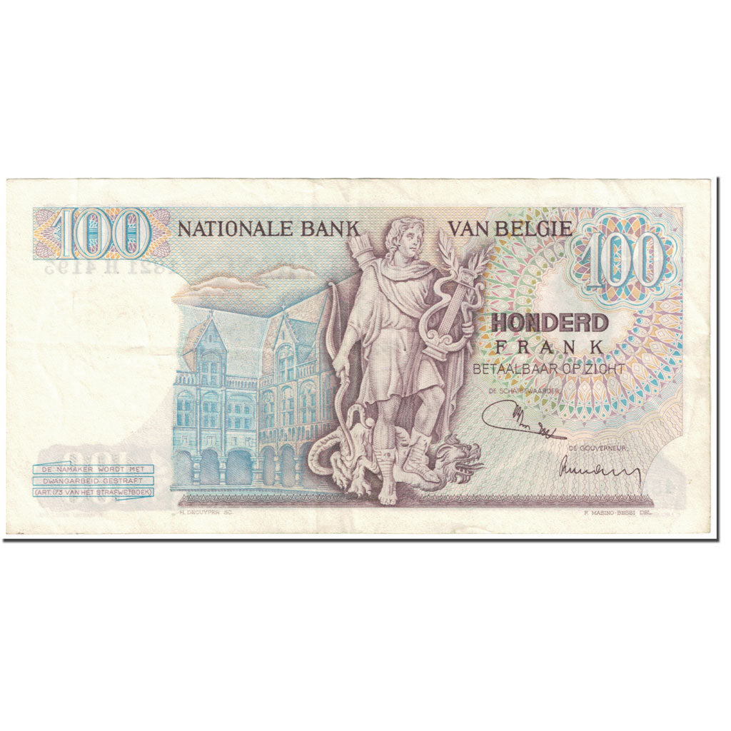 Banknote, Belgium, 100 Francs, 1972, 1972-03-29, KM:134b, EF(40-45)