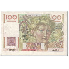 France, 100 Francs, Jeune Paysan, 1948, 1948-07-15, VF(30-35), Fayette:28.19