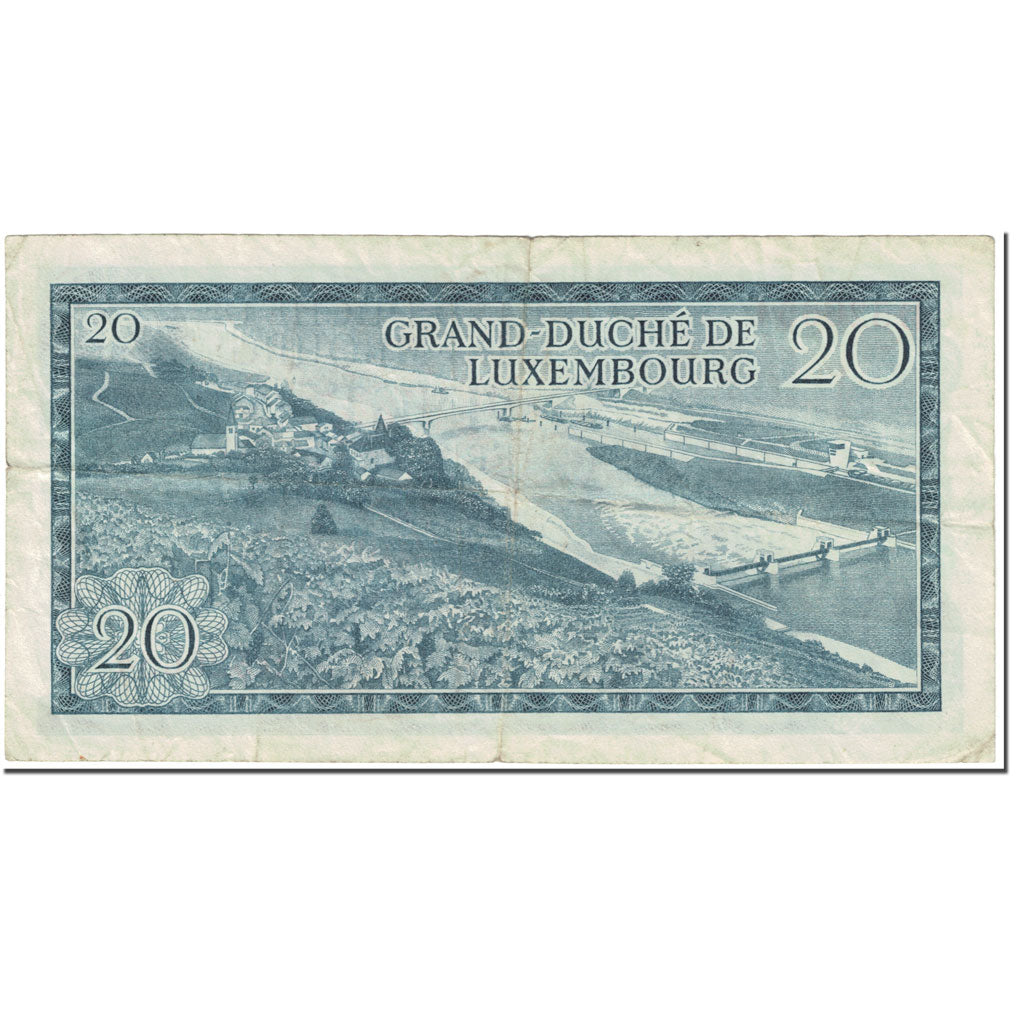 Banknote, Luxembourg, 20 Francs, 1966, 1966-03-07, KM:54a, VF(20-25)