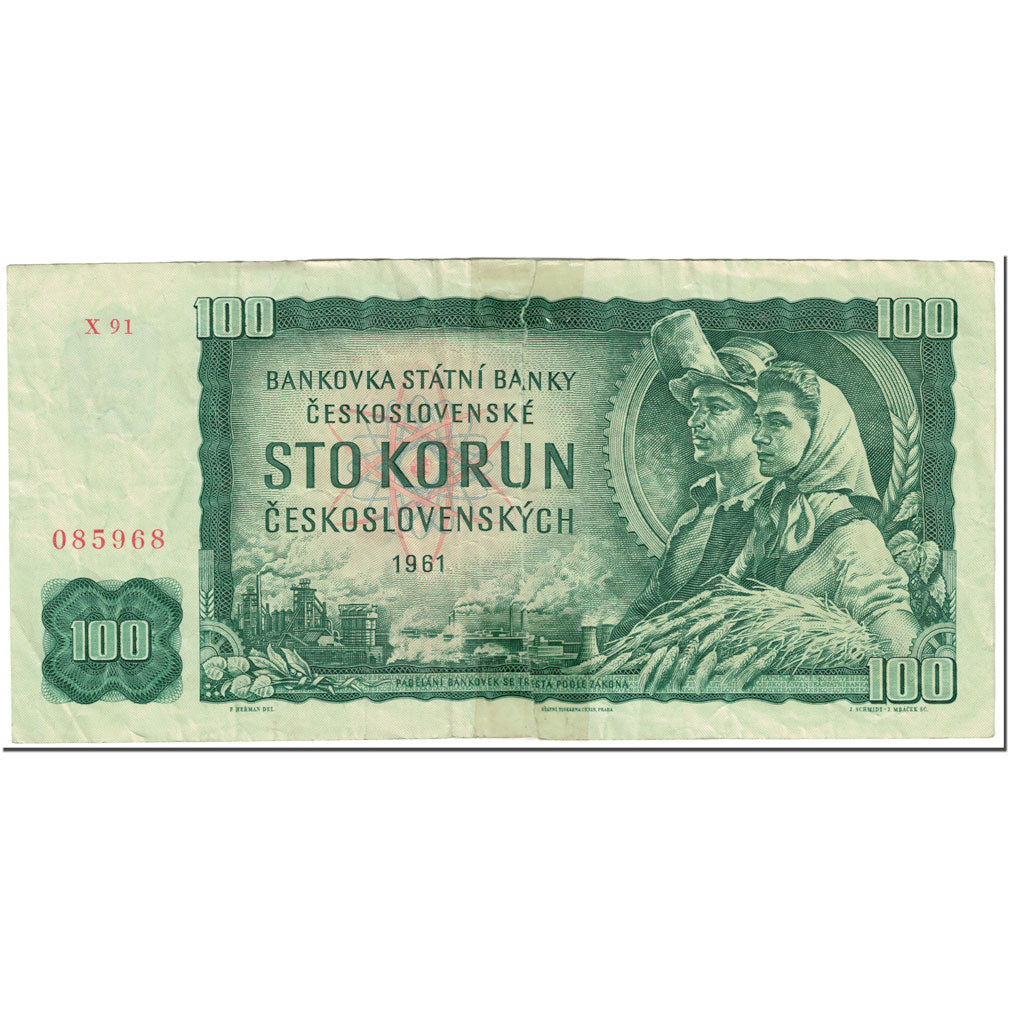 Billete, 100 Korun, 1961, Checoslovaquia, Undated (1961), KM:91c, MC
