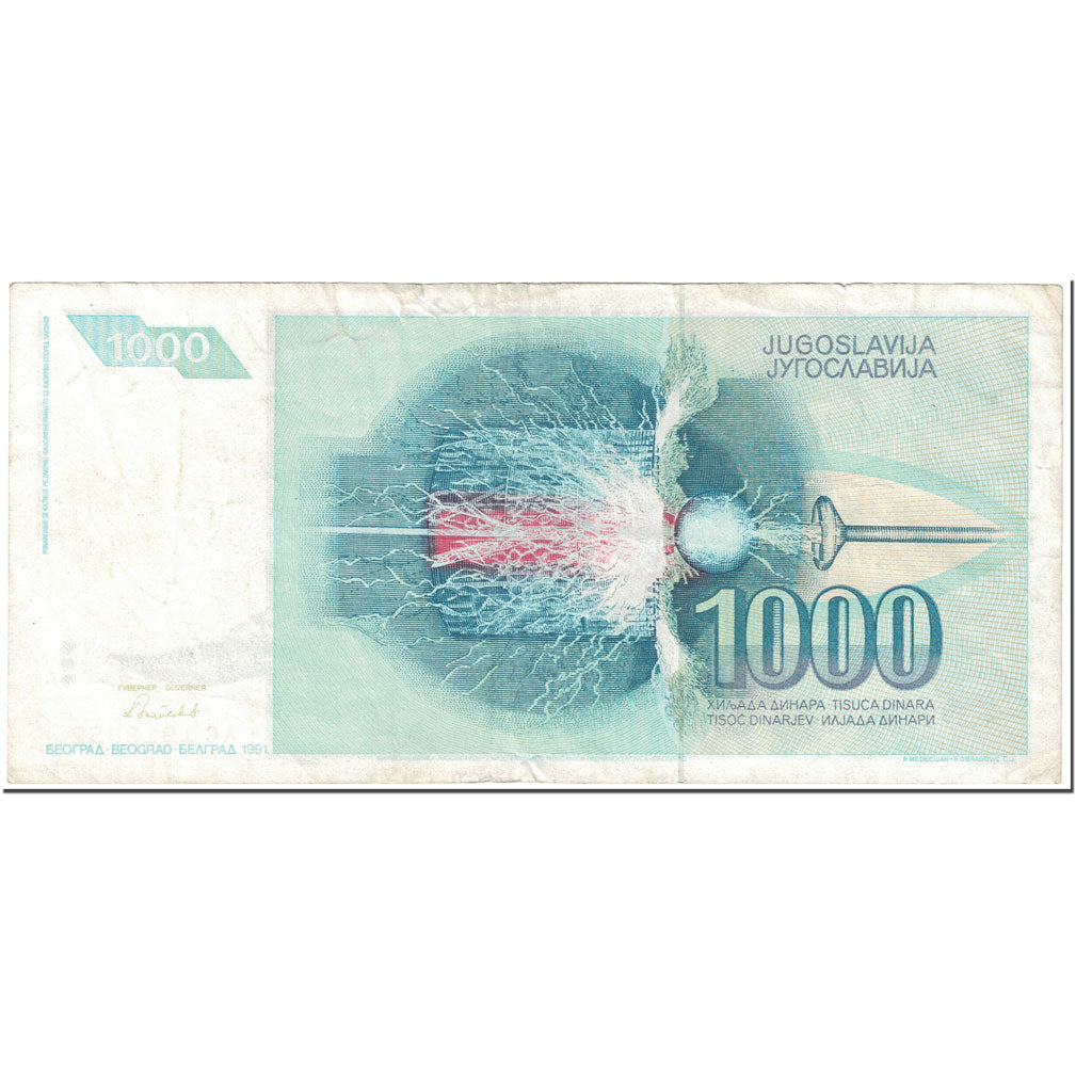 Banconote, Iugoslavia, 1000 Dinara, 1991, Undated (1991), KM:110, MB