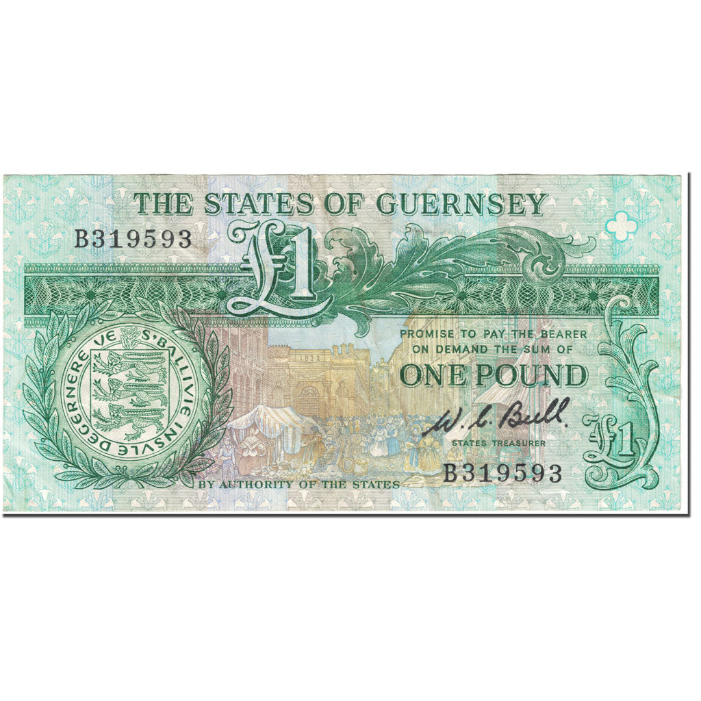Billet, Guernsey, 1 Pound, 1980-1989, Undated (1980-1989), KM:48a, TTB