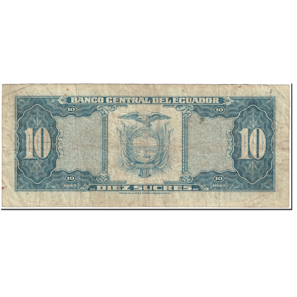 Banknote, Ecuador, 10 Sucres, 1968, 1968-05-24, KM:101Ab, VF(20-25)