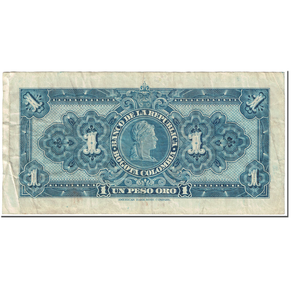 Banknote, Colombia, 1 Peso Oro, 1954, 1954-01-01, KM:380g, VG(8-10)