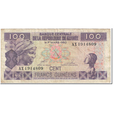 Banknote, Guinea, 100 Francs, 1985, 1985 (Old date : 1960-03-01), KM:30a