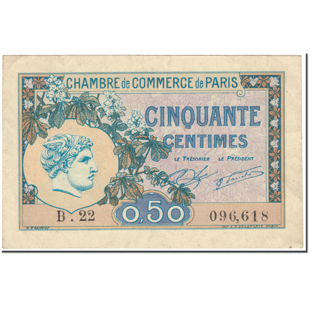 France, 50 Centimes, 1920, 1920-03-10, PARIS, VF(20-25)
