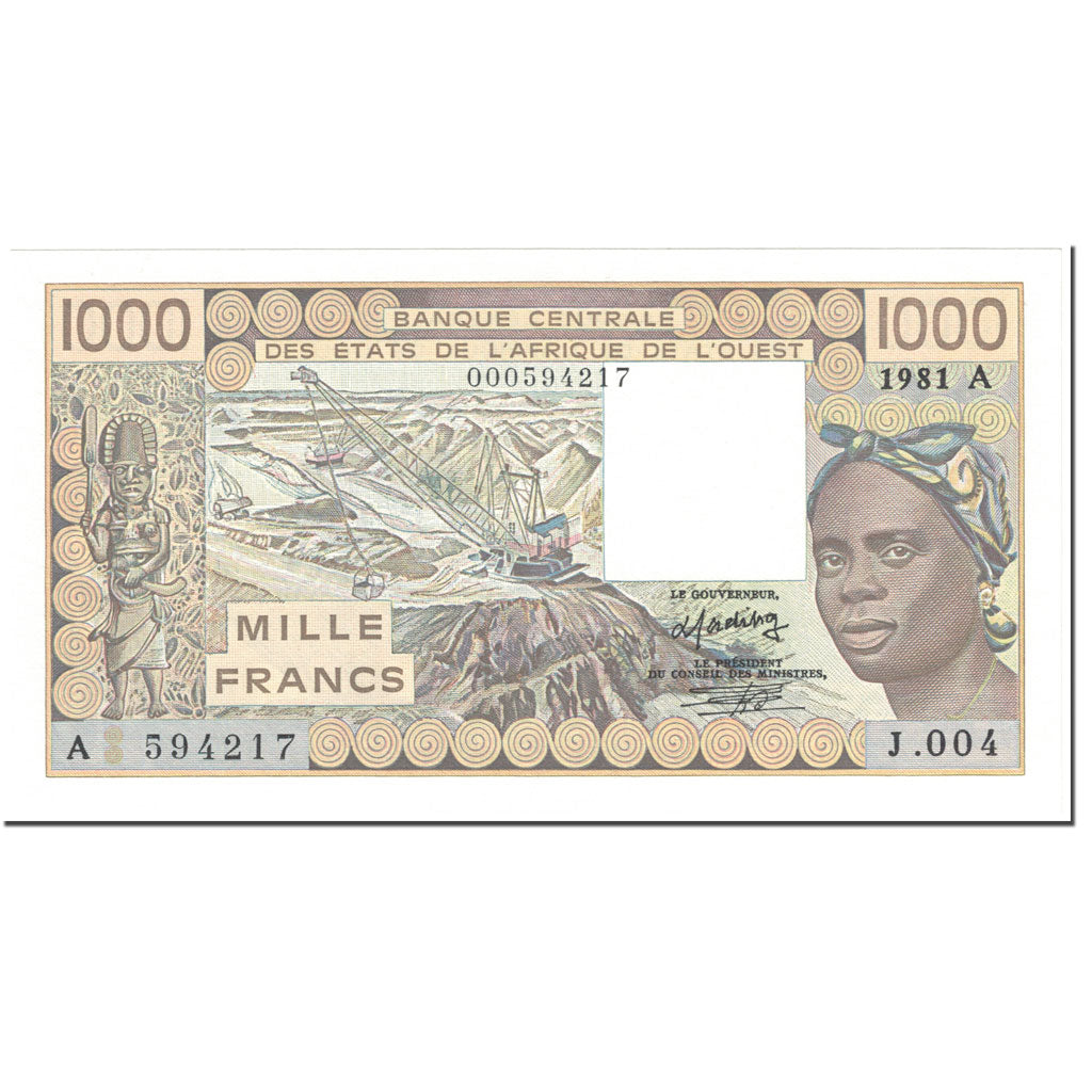 Banknote, West African States, 1000 Francs, 1981, Undated (1981), KM:107Ab