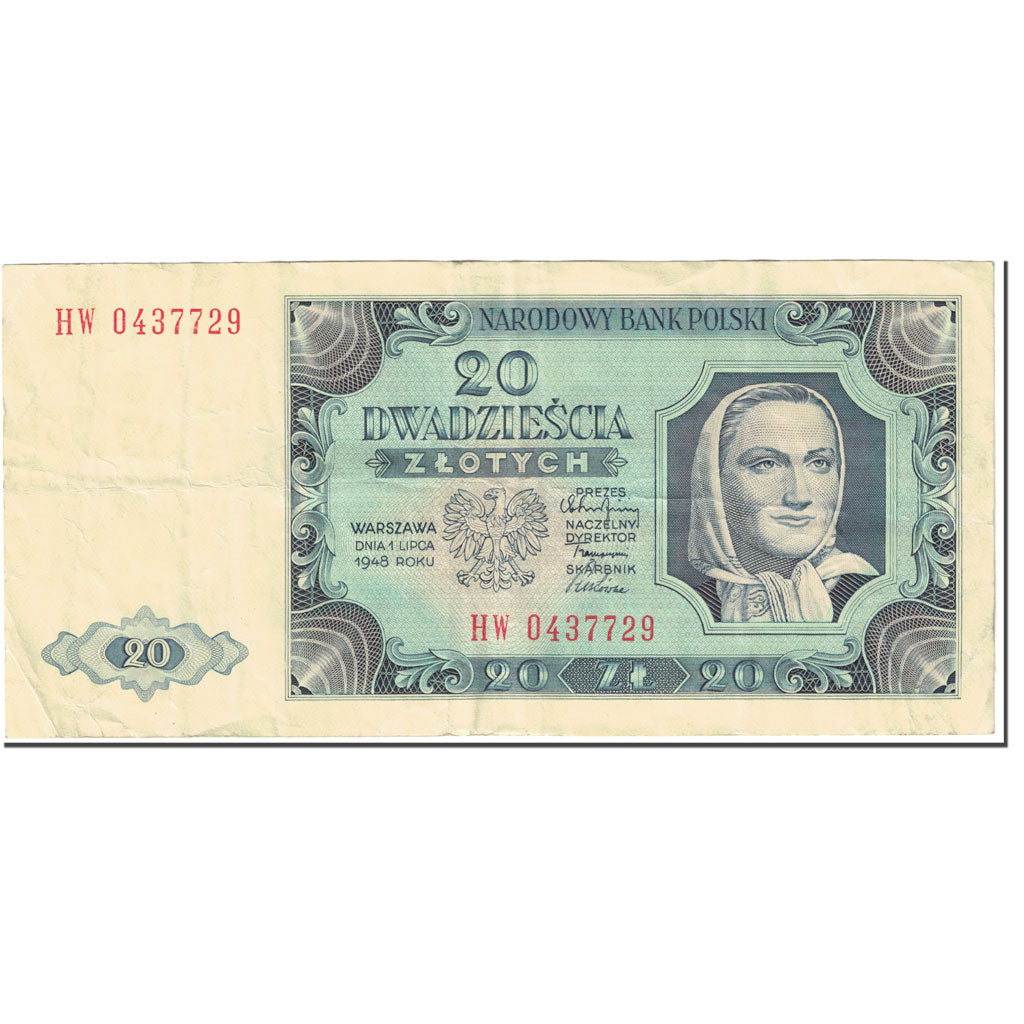 Billet, Pologne, 20 Zlotych, 1948, 1948-07-01, KM:137, TB