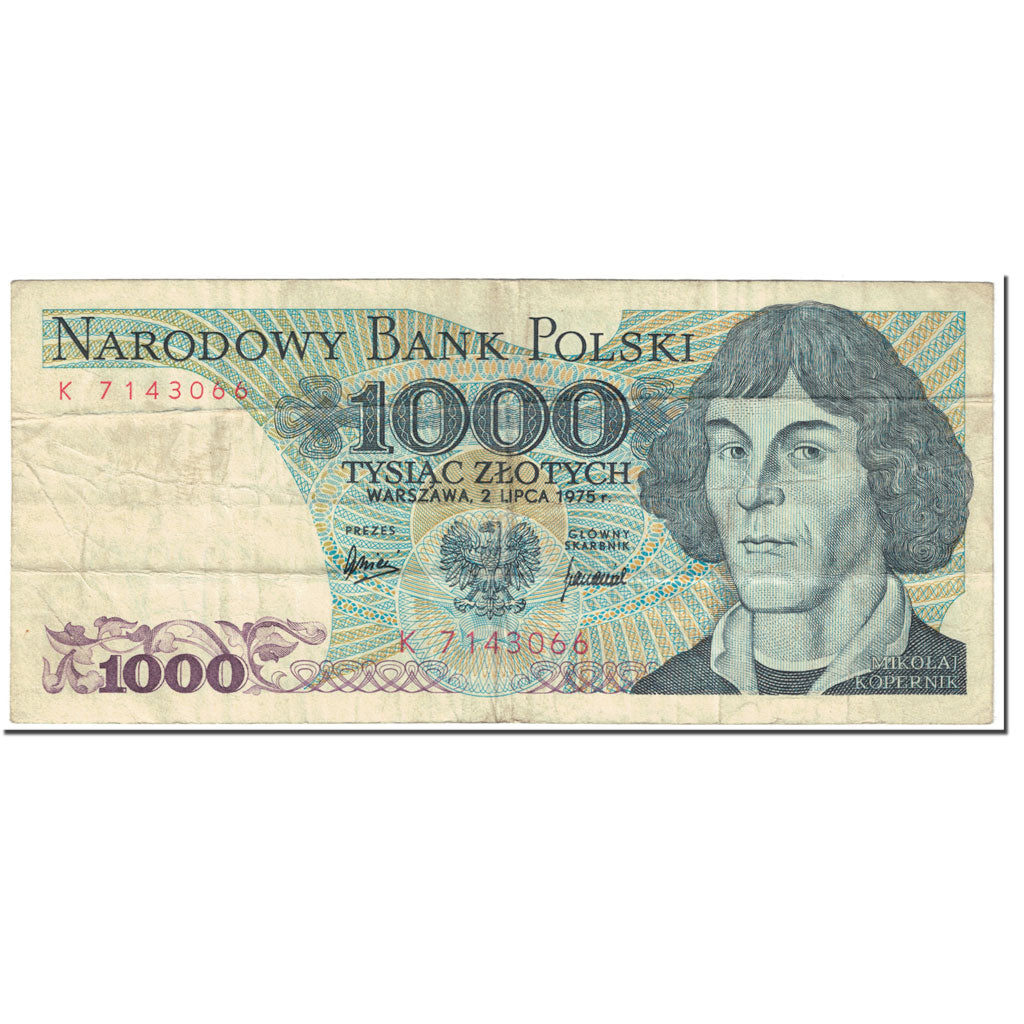 Banconote, Polonia, 1000 Zlotych, 1975, 1975-07-02, KM:146a, MB