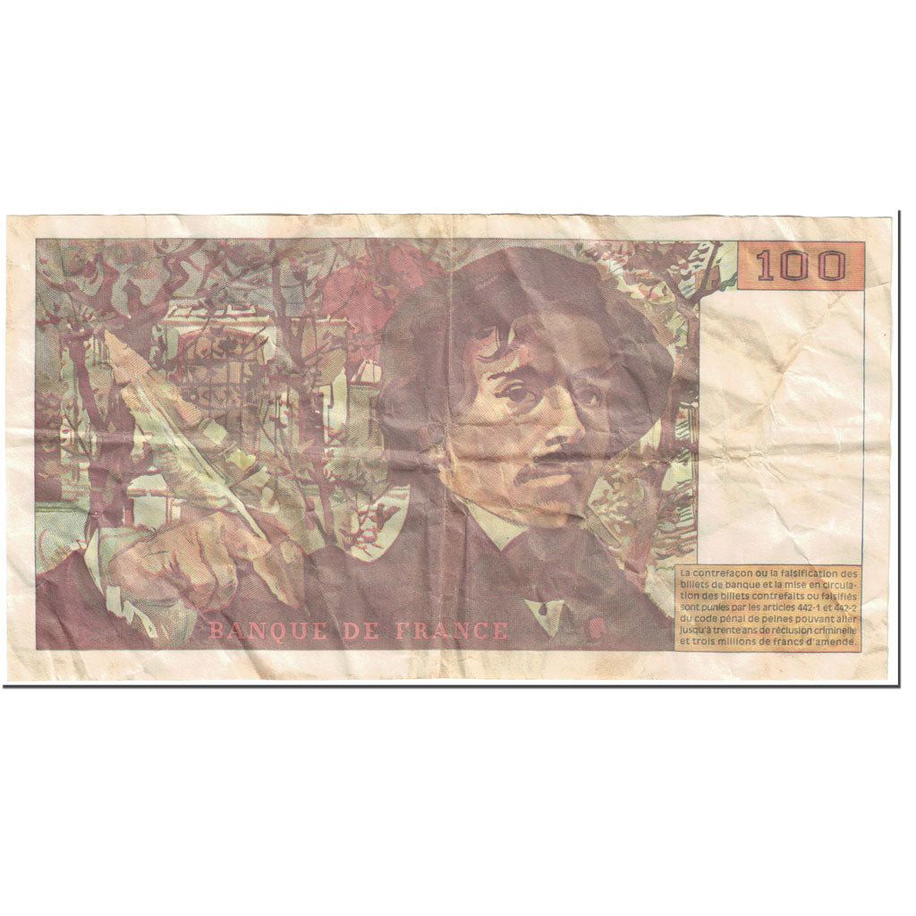 France, 100 Francs, Delacroix, 1994, Undated (1994), VF(20-25)