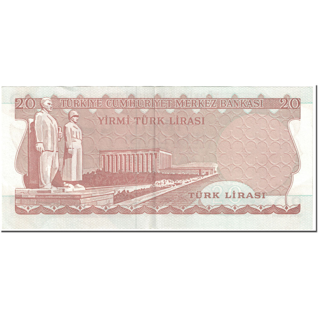 Banknote, Turkey, 20 Lira, 1974, Old Date 1970-10-14, KM:187b, EF(40-45)