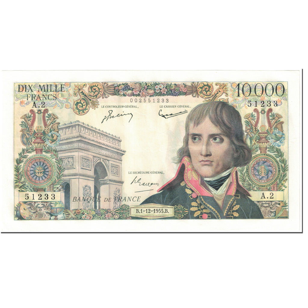 France, 10,000 Francs, Bonaparte, 1955, 1955-12-01, EF(40-45), Fayette:51.1