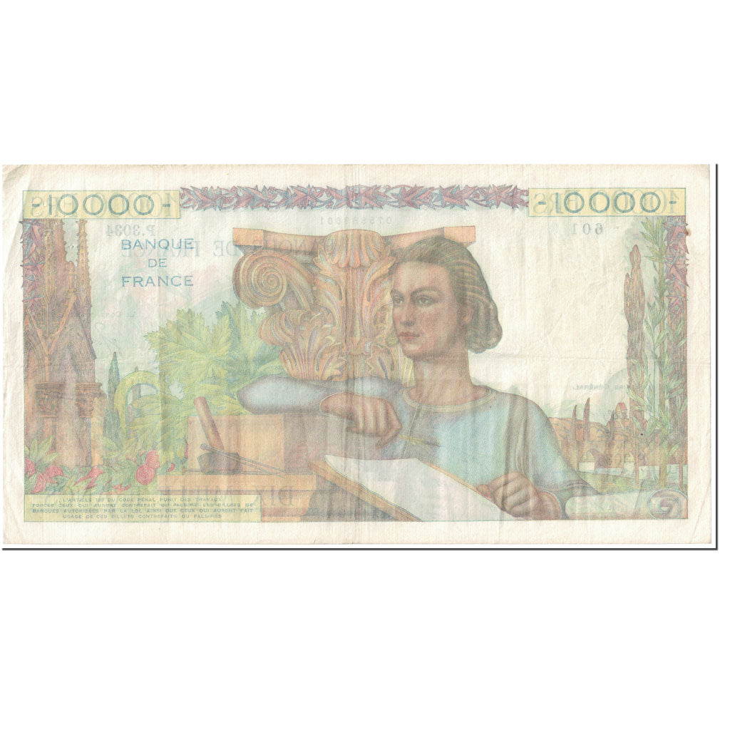 França, 10,000 Francs, Génie Français, 1952, 1952-09-04, VF(30-35)