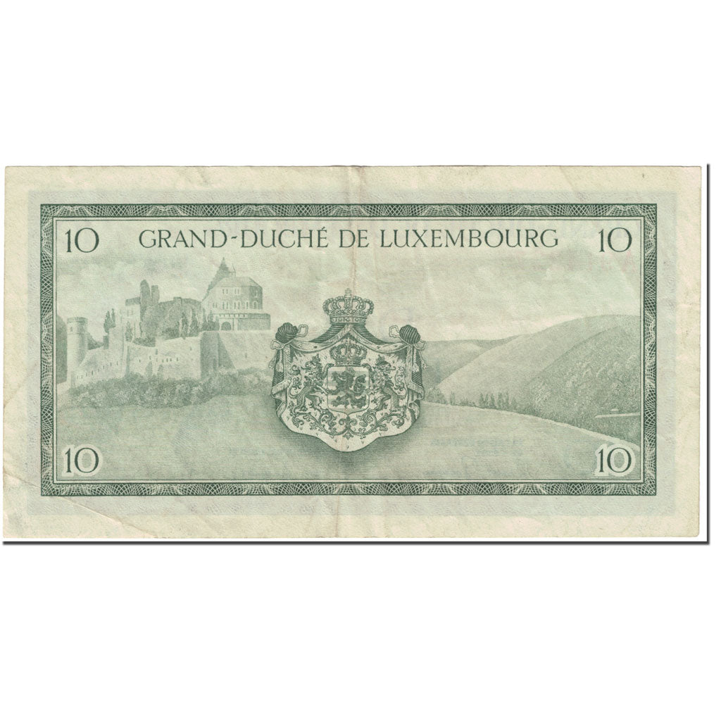 Banknote, Luxembourg, 10 Francs, 1954, Undated (1954), KM:48a, VF(20-25)