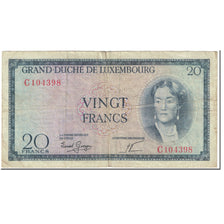 Banknote, Luxembourg, 20 Francs, 1955, Undated (1955), KM:49a, VF(20-25)