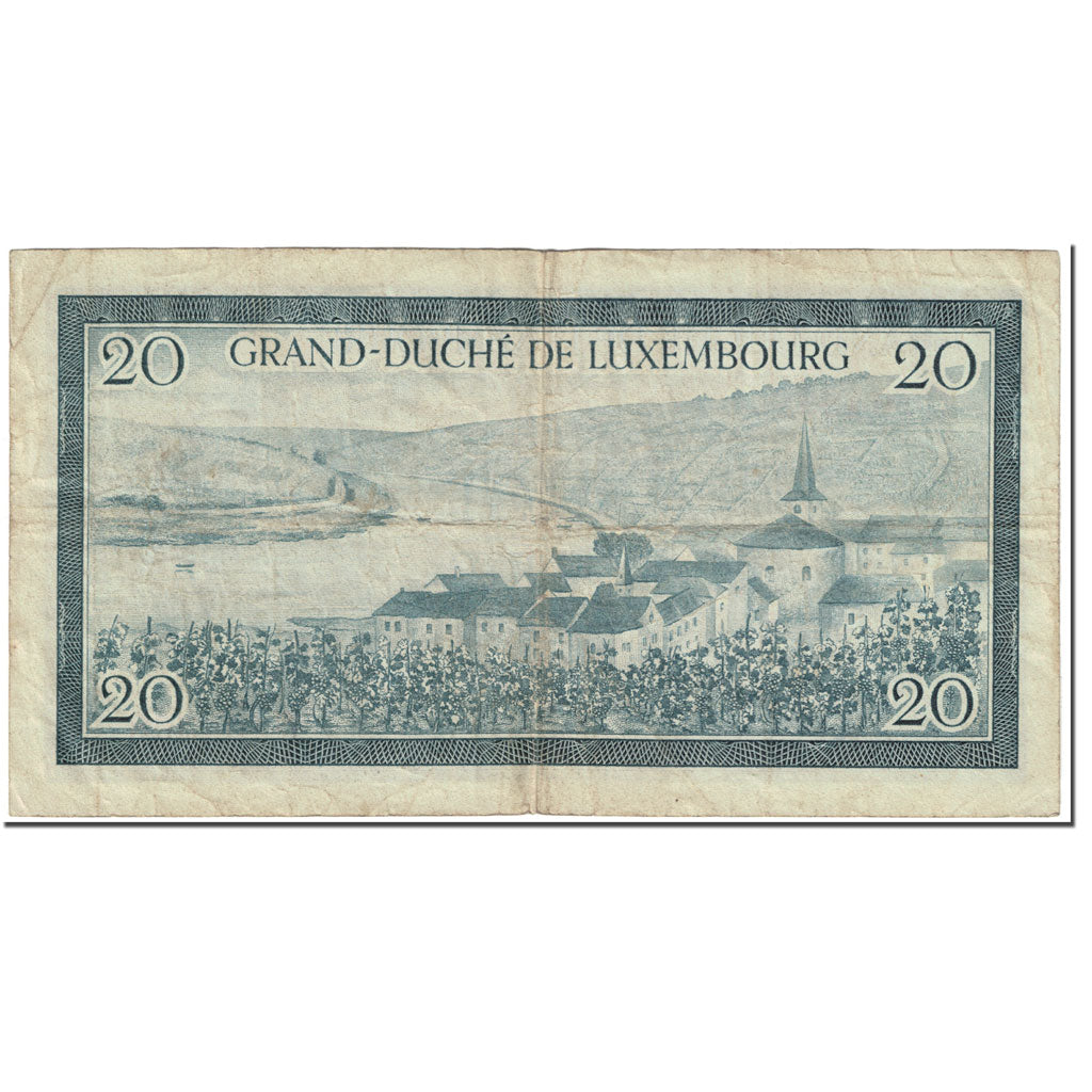 Banknote, Luxembourg, 20 Francs, 1955, Undated (1955), KM:49a, VF(20-25)