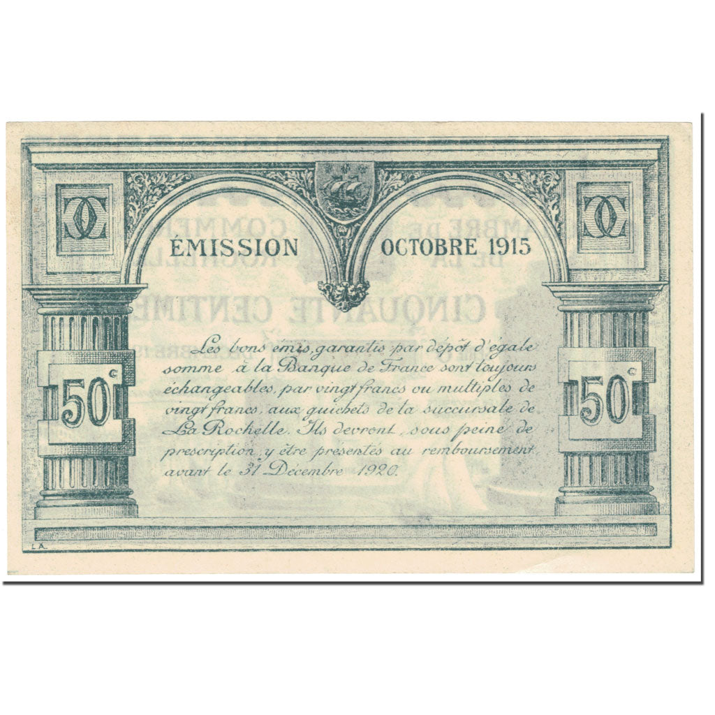 France, La Rochelle, 50 Centimes, 1915, UNC(65-70)