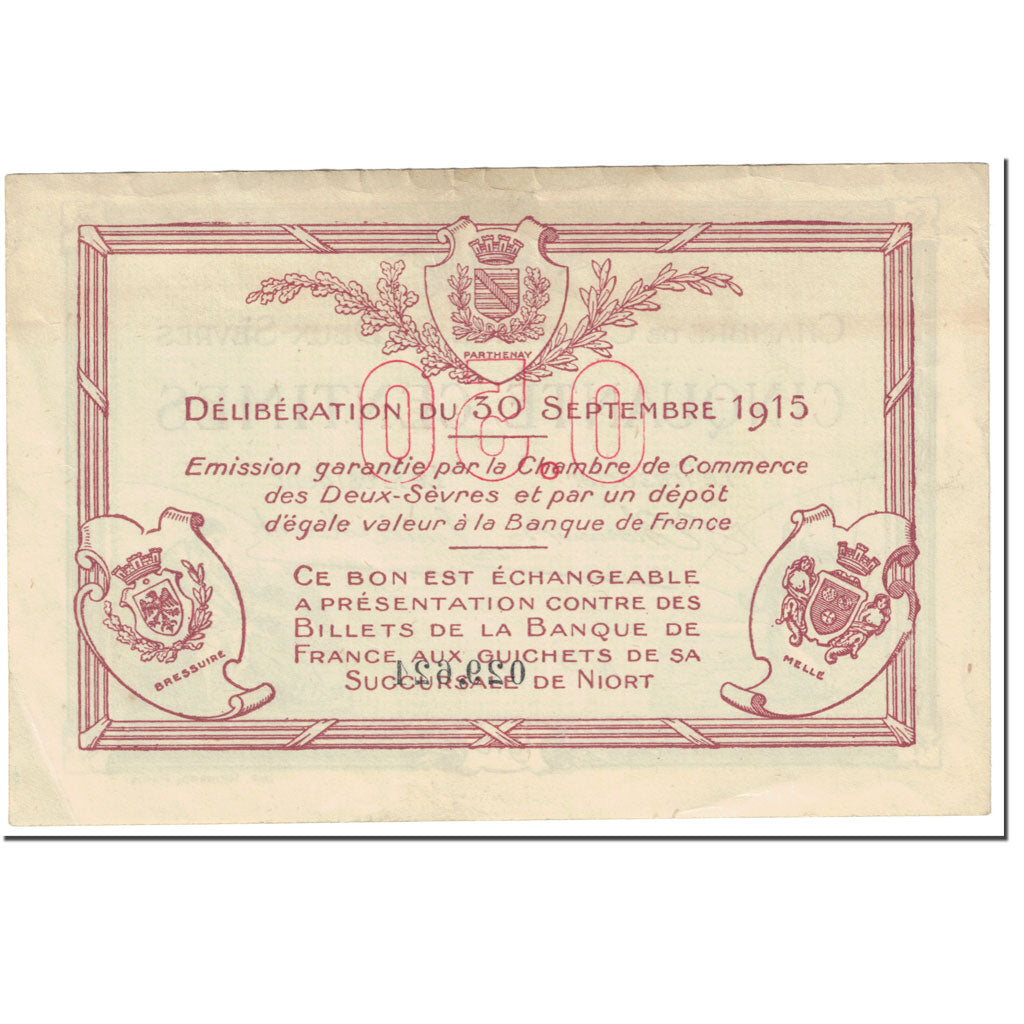 France, Niort, 50 Centimes, 1915, EF(40-45)