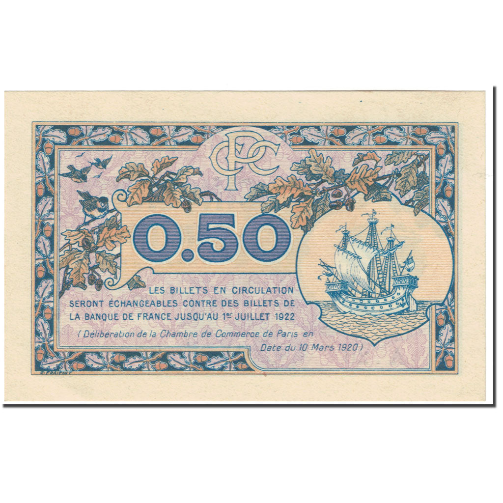 France, Paris, 50 Centimes, 1922, UNC(65-70)