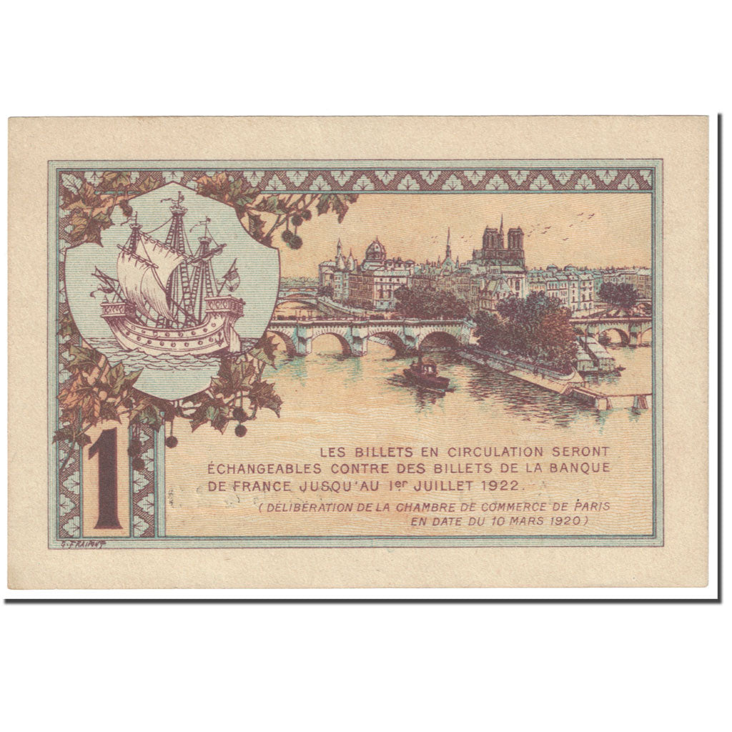 France, Paris, 1 Franc, 1920, UNC(63)