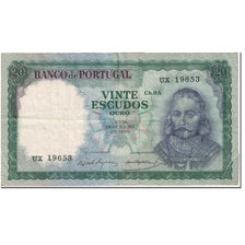 Banknote, Portugal, 20 Escudos, 1960, 1960-07-26, KM:163a, VF(20-25)