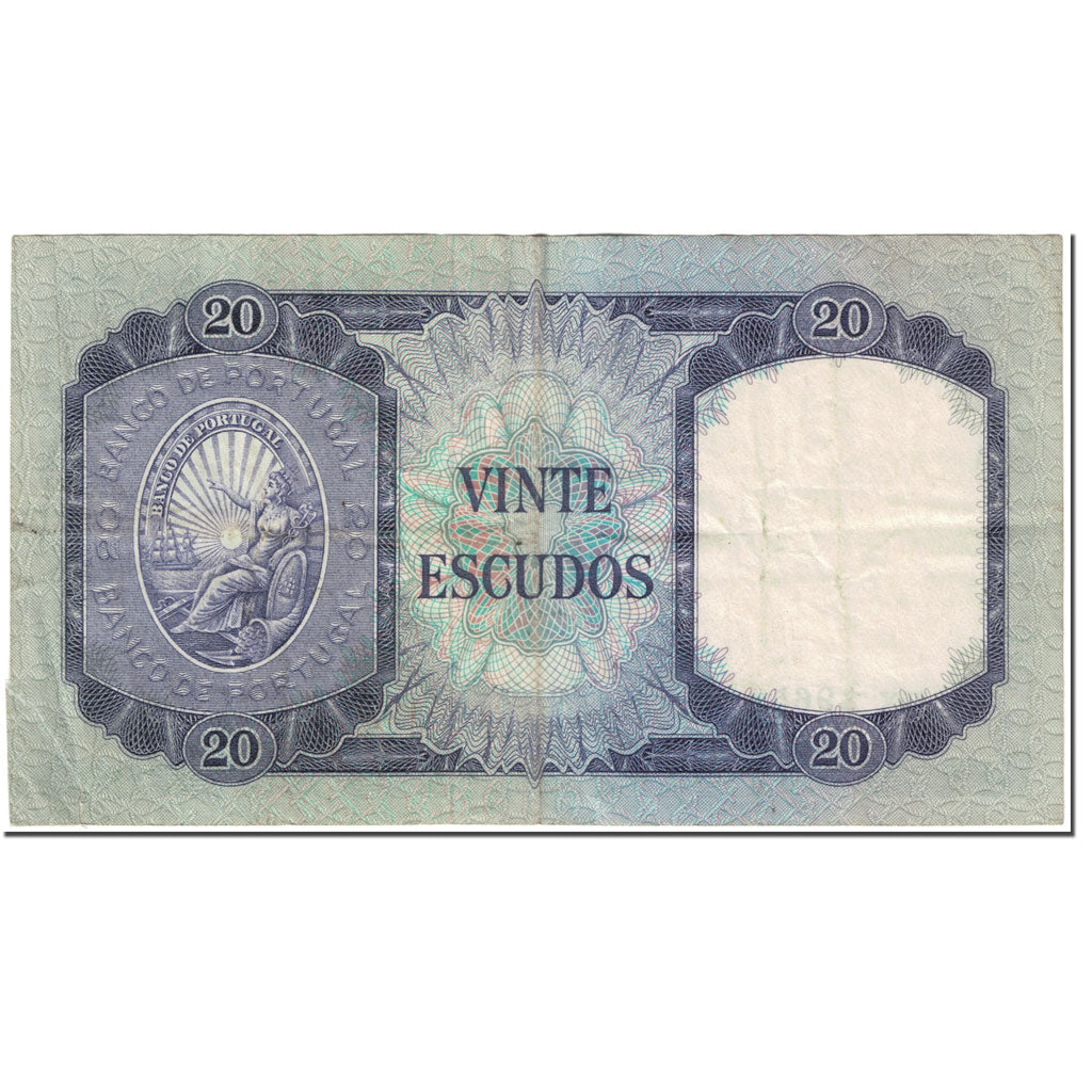 Banknote, Portugal, 20 Escudos, 1960, 1960-07-26, KM:163a, VF(20-25)