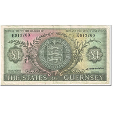 Banknote, Guernsey, 1 Pound, 1969-1975, Undated (1969-75), KM:45b, VF(20-25)