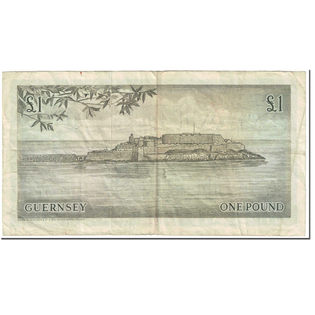 Banknote, Guernsey, 1 Pound, 1969-1975, Undated (1969-75), KM:45b, VF(20-25)