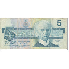 Nota, Canadá, 5 Dollars, 1986, Undated (1986), KM:95d, VG(8-10)
