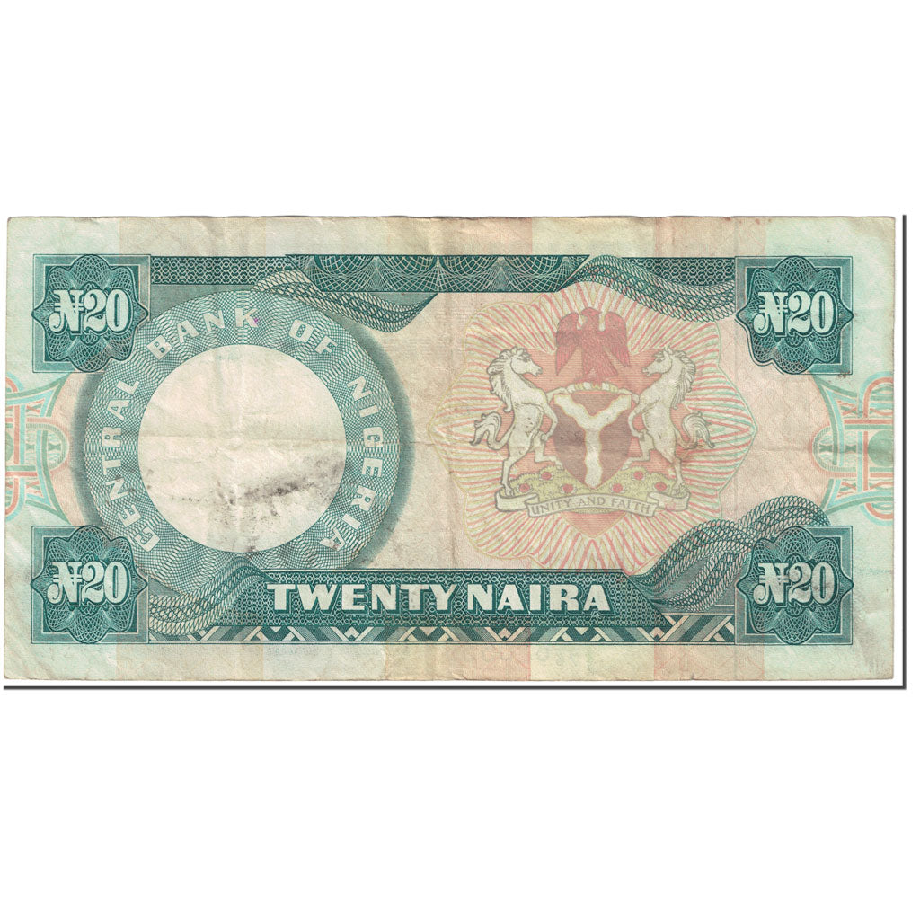 Banknote, Nigeria, 20 Naira, 1984, Undated (1984), KM:26d, VG(8-10)