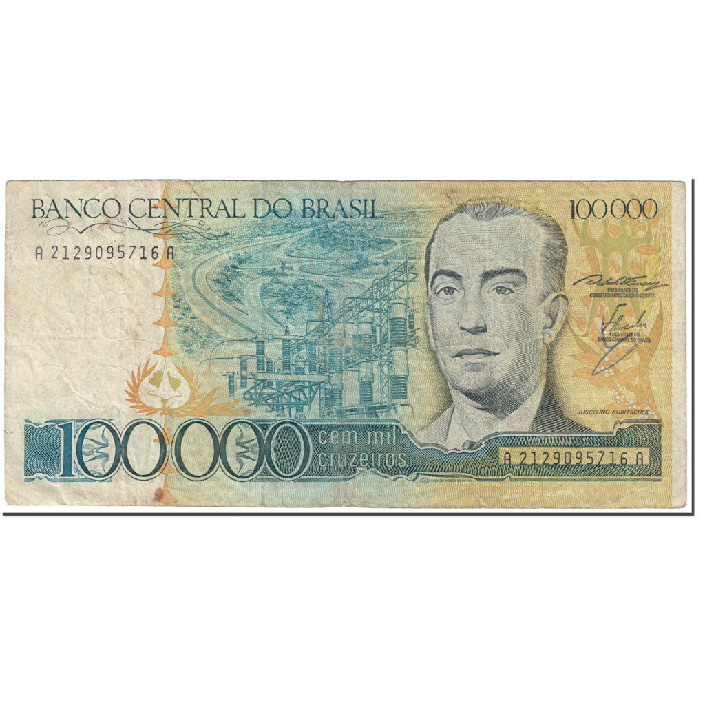 Banknote, Brazil, 100,000 Cruzeiros, 1985, Undated (1985), KM:205a, VF(20-25)