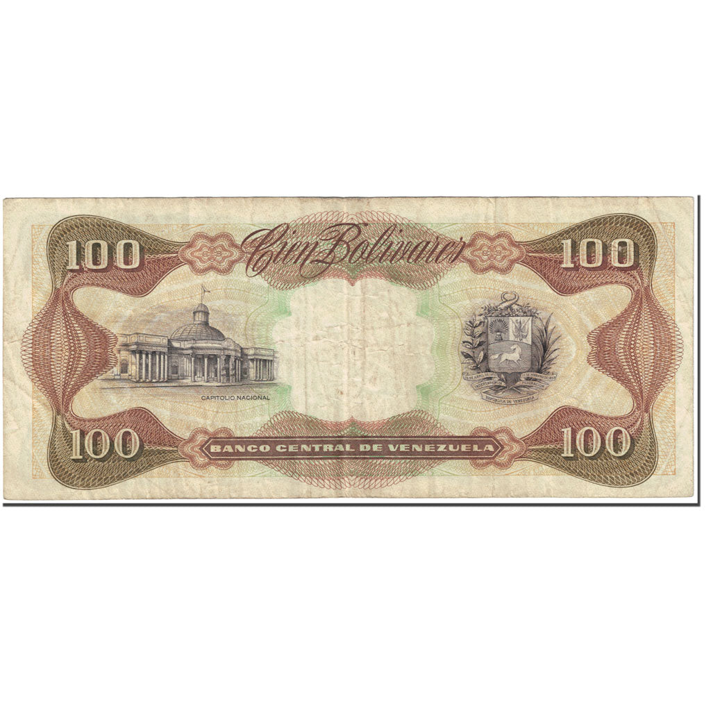 Banknote, Venezuela, 100 Bolivares, 1992, 1992-05-12, KM:66d, VG(8-10)