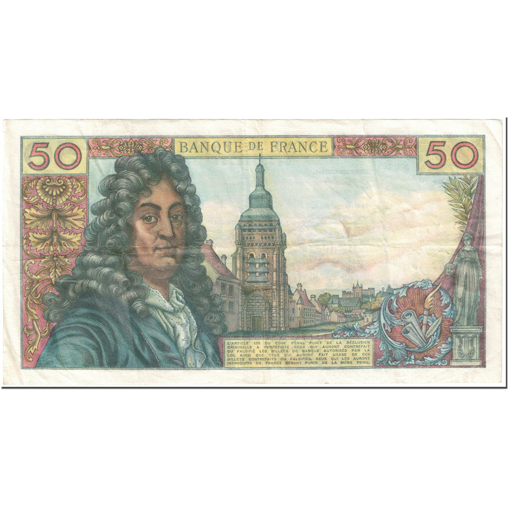 Francja, 50 Francs, Racine, 1974, 1974-10-03, VF(20-25), Fayette:64.28, KM:148d