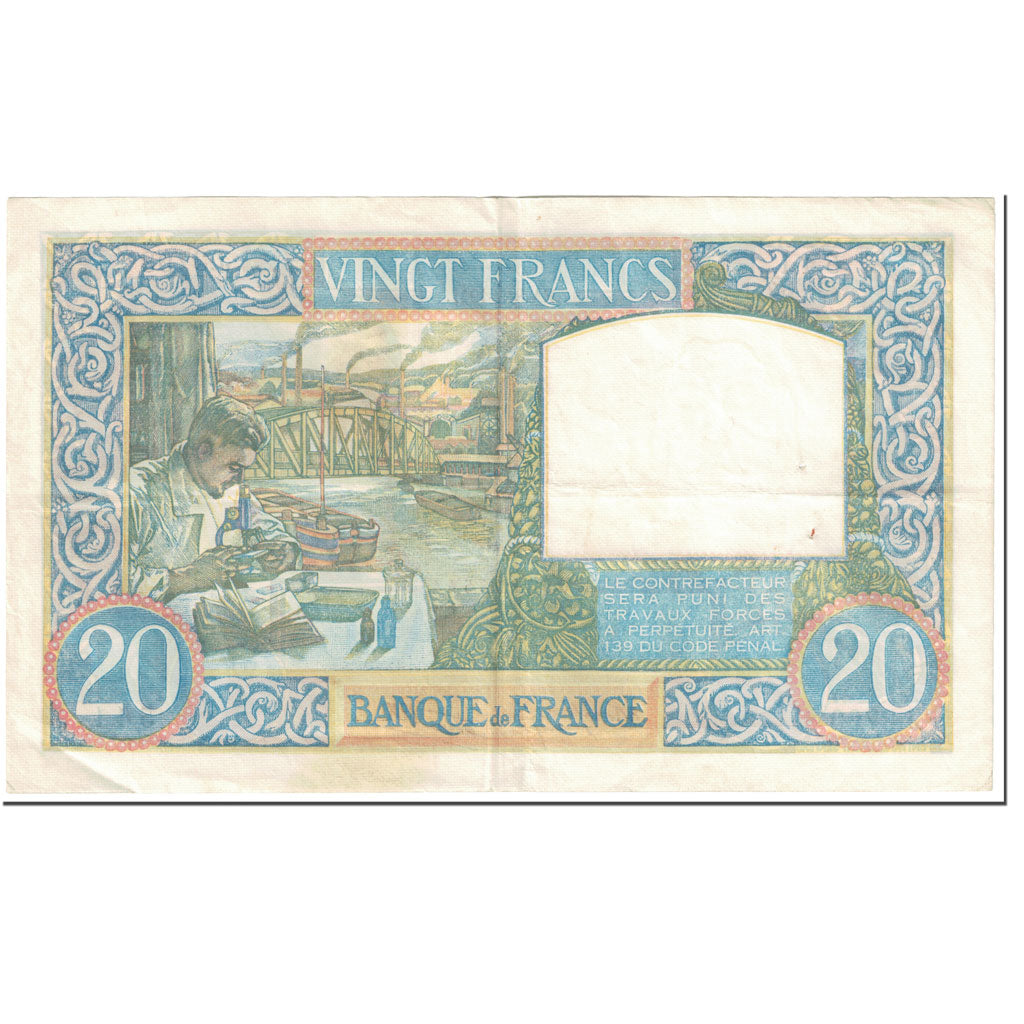 France, 20 Francs, Science et Travail, 1941, 1941-05-08, TB, Fayette:12.14