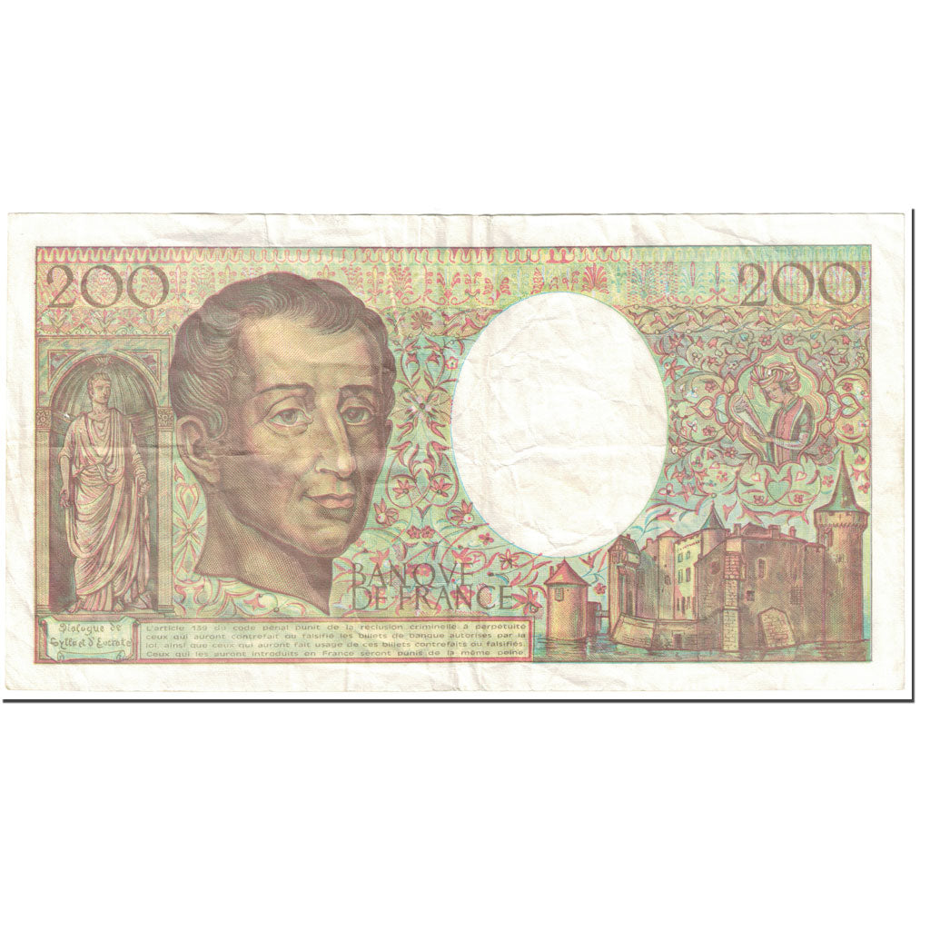 France, 200 Francs, Montesquieu, 1992, Undated (1992), VF(20-25)