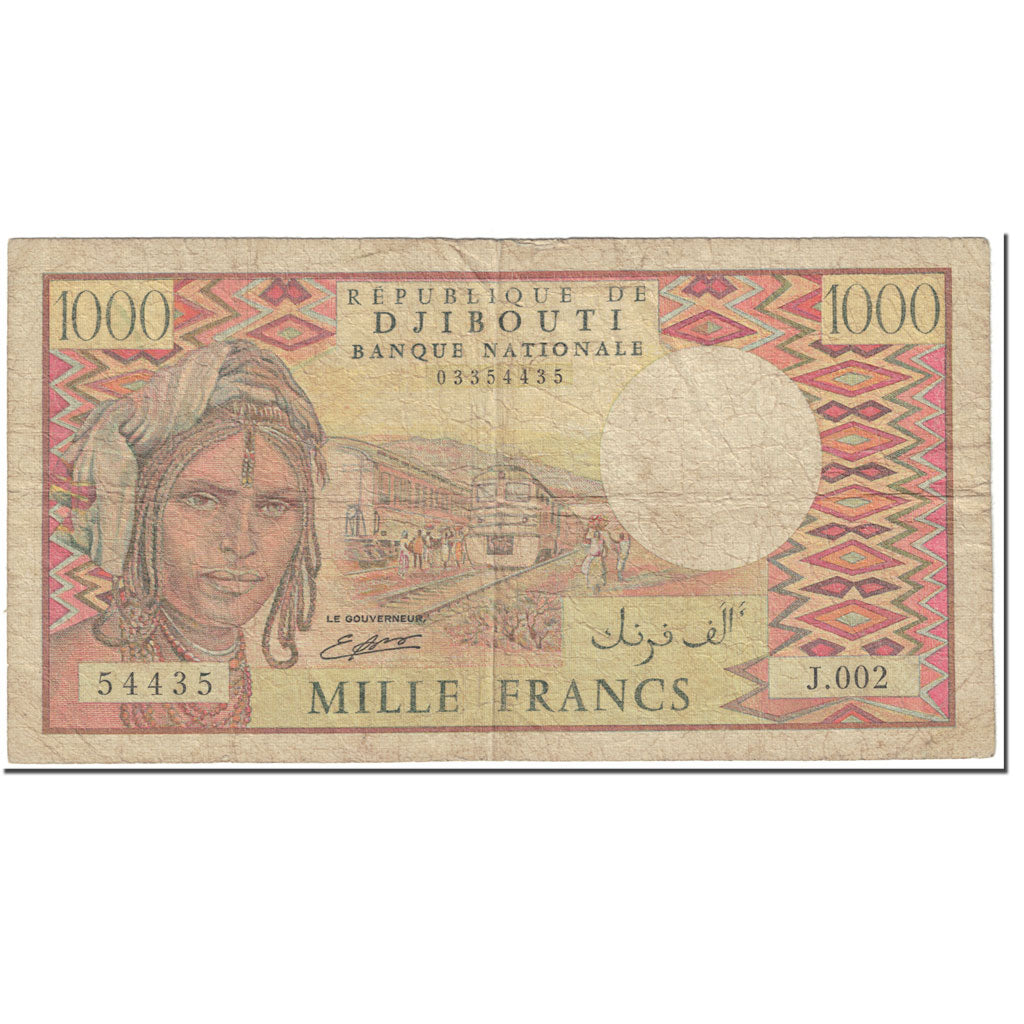 Banknote, Djibouti, 1000 Francs, 1988, Undated (1988), KM:37b, VG(8-10)